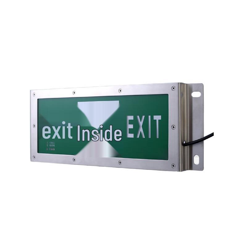 

Waterproof Emergency Exit Sign Light with Stainless Steel Frame One Size