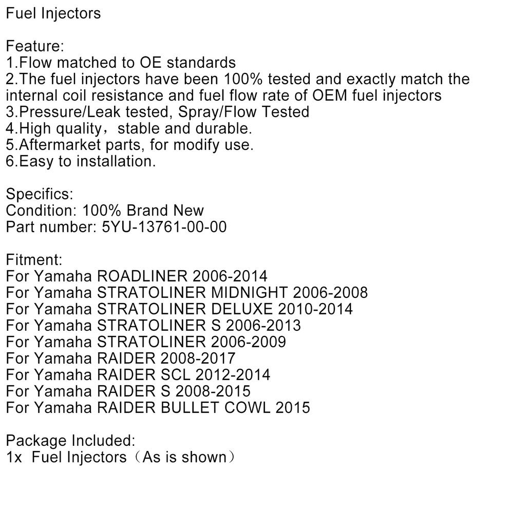 Kraftstoffeinspritzventile 5YU-13761-00-00 Für YAMAHA Stratoliner Raider Roadliner