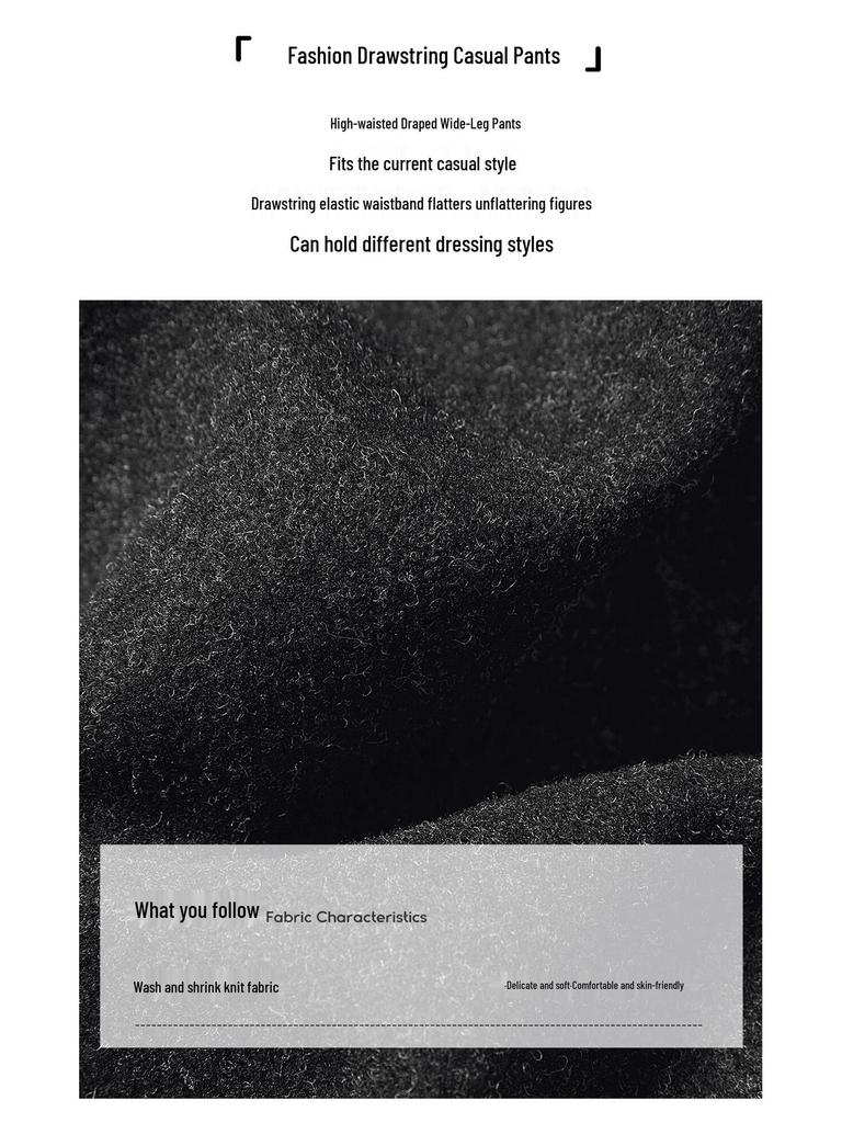 Tachic Women's Loose-Fit Wool-Blend Drawstring Capri Pants