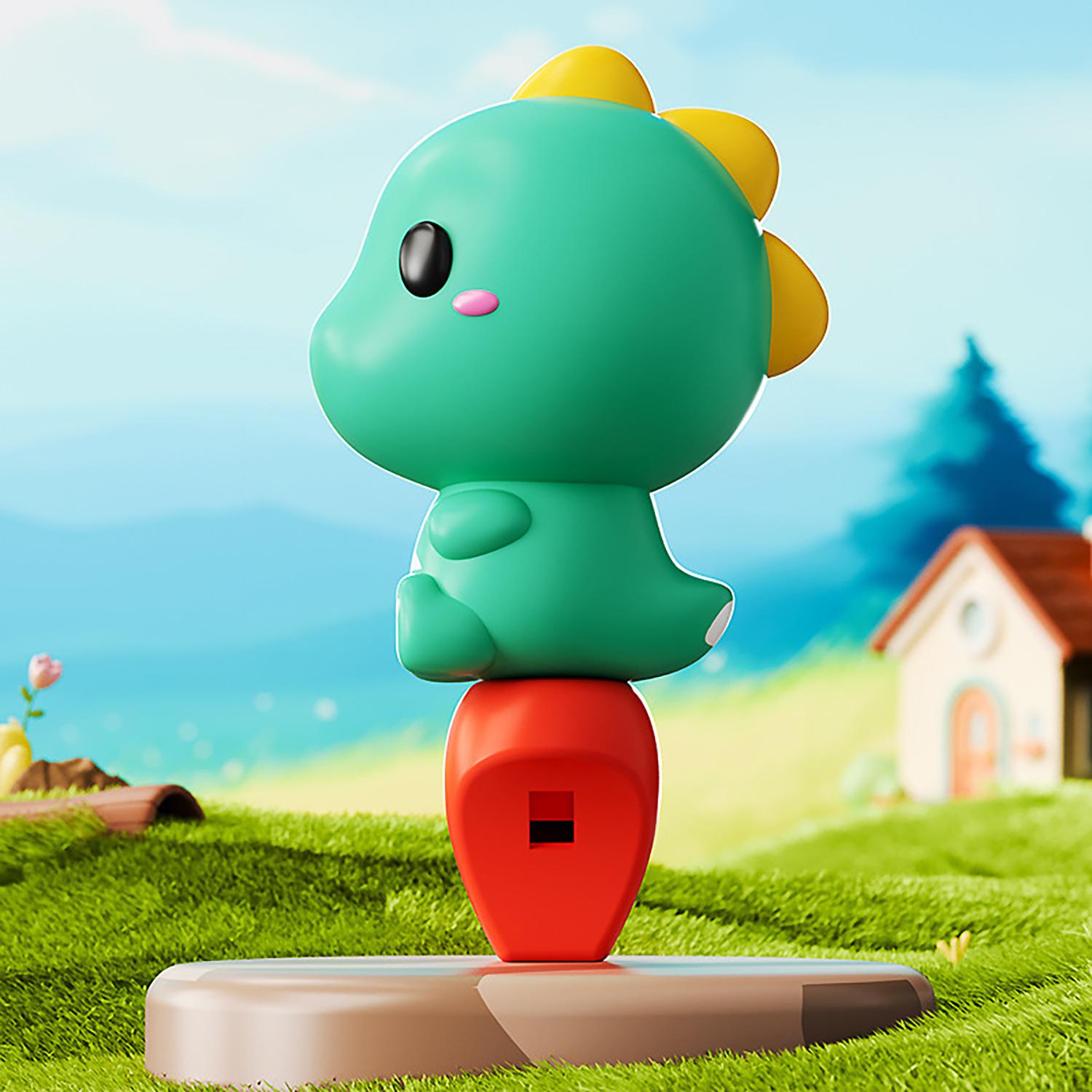 Милая мультяшная свистулька в форме кролика, динозавра, сиба-ину, свистулька на веревочке, маленький рожок, детский игрушечный