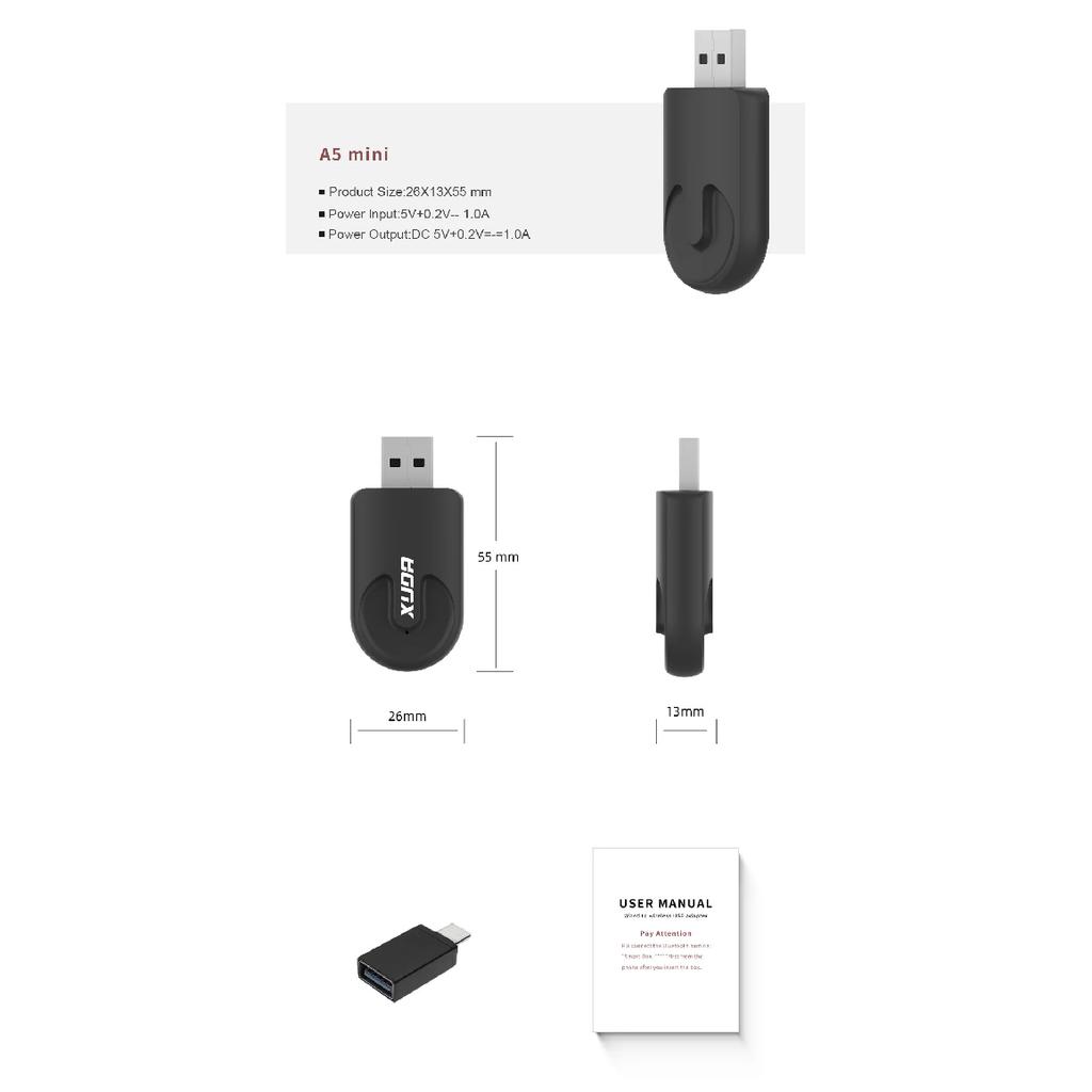 XUDA 2025 New Mini 2-in-1 Wireless CarPlay Adapter, Wired To Wireless CarPlay and Android Auto Smart Box, Stable Transmission