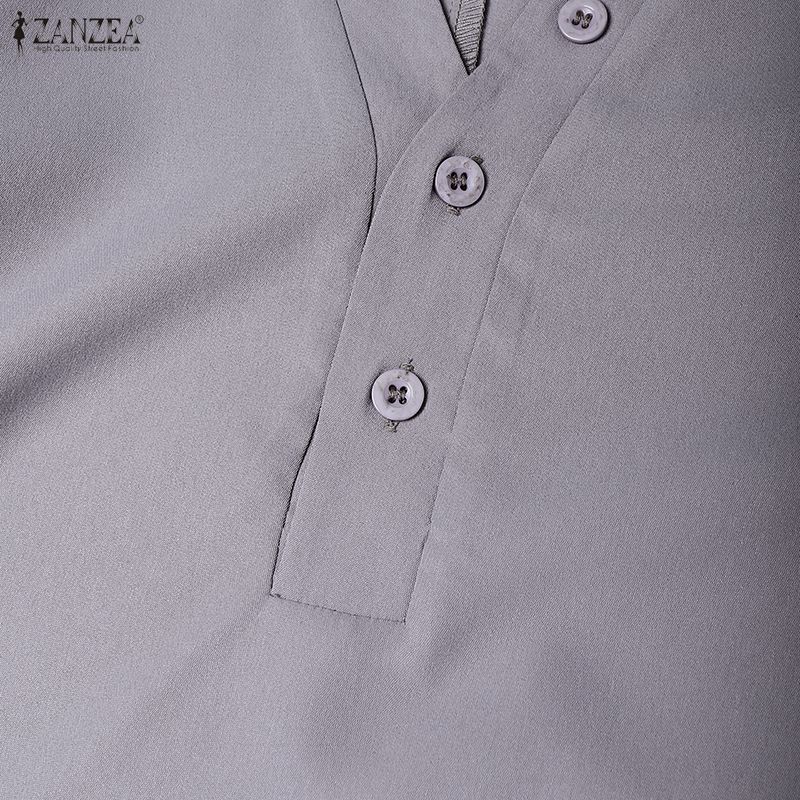 ZANZEA Women 3/4 Sleeve Blouse and Pants Casual Two Piece Suit Sets