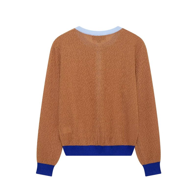 Za Autumn New Arrivals Women's Clothing Zr European and American Style Foreign Trade Fashion Versatile Color-Block Knitted Jacket 9598082