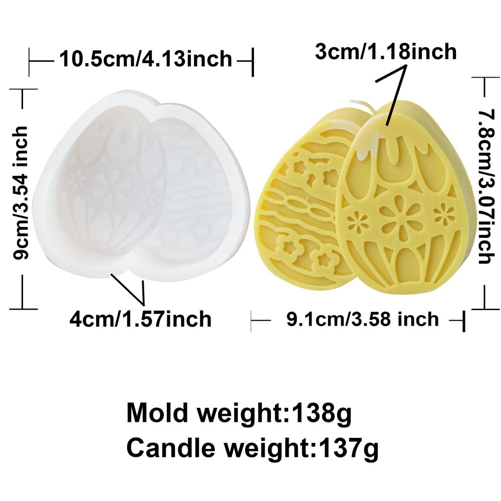 Easter Embossed Egg Flower Rabbit Candle Silicone Mold DIY Animal Bunny Scented Soap Plaster Making Mould Home Decor