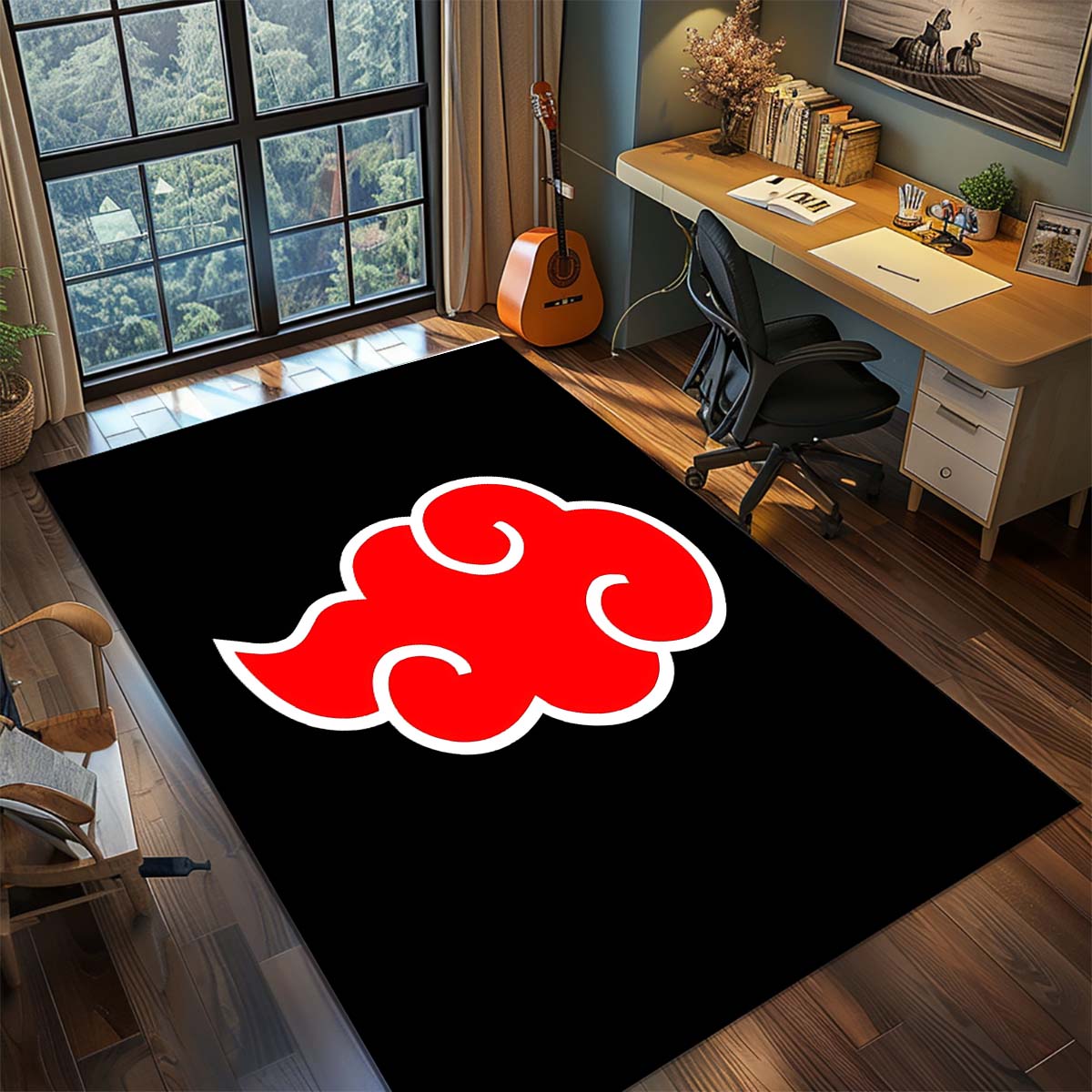 

Ковер Наруто Аниме Ковер Большой Ковер Нескользящий Моющийся Напольный Коврик Комната Геймера Спальня Домашний Декор -QJY 60x90cm