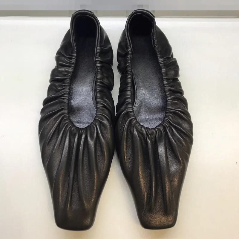 Shoes Woman Flats Low Heels Shallow Mouth Dress Rubber PU Shallow Mouth Low Heels Shoes Woman Flats Dress PU