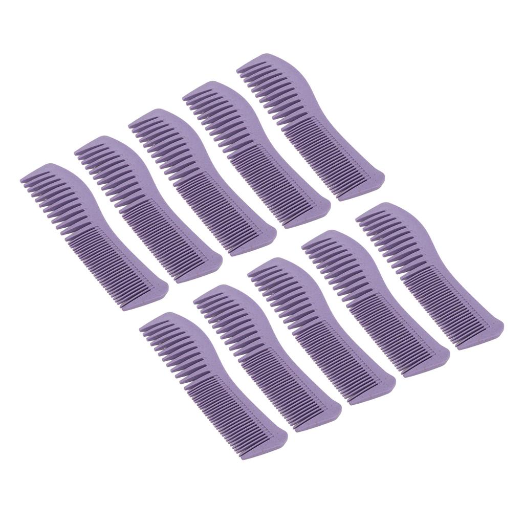 10 Pcs Hair Comb Fine and Wide Tooth Ergonomic Handle Wheat Straw Hair Styling Comb
