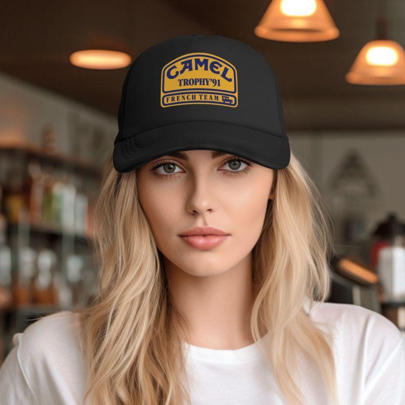 Camel Trophy 91 Print Mesh Baseball Cap Men Women Summer Sun Caps Street Hip Hop Hat Outdoor Sunshade Hat Daily