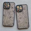 Abstract Geometric Art Line Face Phone Case for IPhone 15 14 Pro Max Plus 13 12 11 Pro Max Mini 7 8 Plus X XS XR Shockproof Case