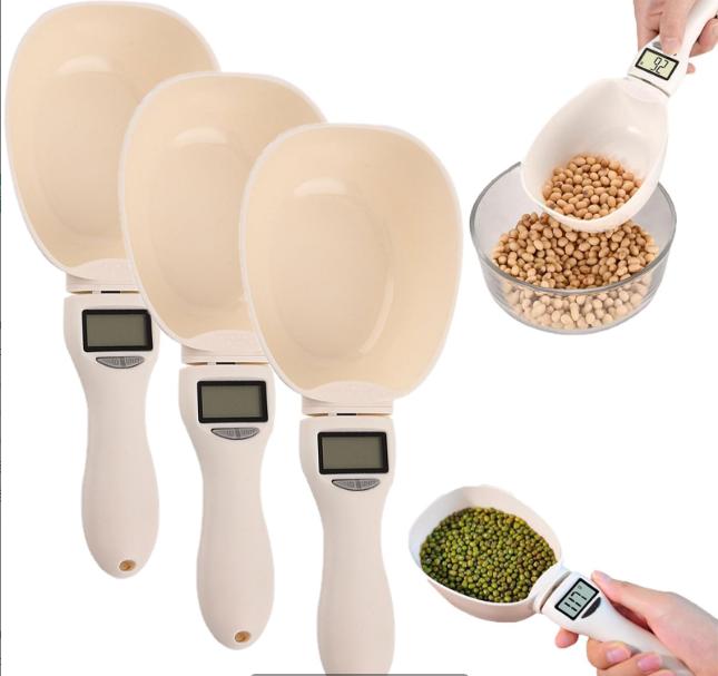 3/2/1pcs Pet Food Measuring Scoop Electronic Dog Cat Food Measuring Cup Digital Spoon Scale Kitchen Food Scale with LED Display