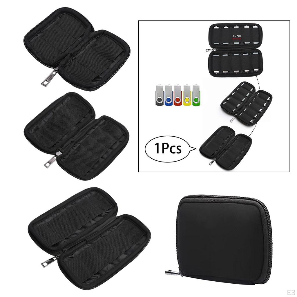 Compact USB Drive Storage Solution with Zipper Closure
