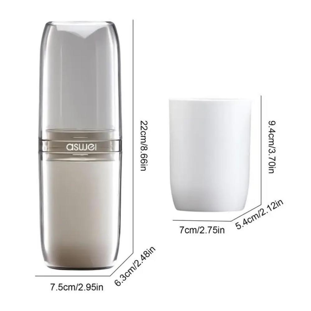 4 Pcs Travel Storage Cup Travel Portable Toothbrush Cup Home Dental Cylinder Toothbrush Storage Box Travel Home Wash Set