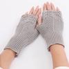 Autumn and Winter Women's Fashion All-match Knitted Warm Half Finger Gloves