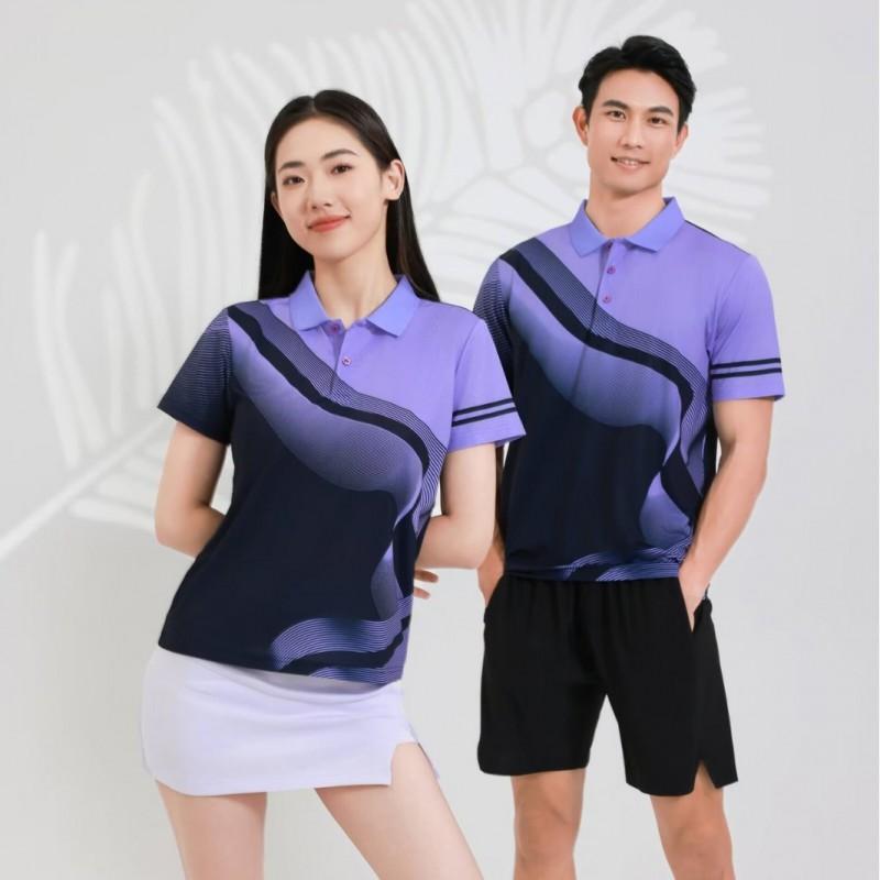 Unisex Breathable Sport Polo Shirt Badminton Tennis Training Kids Adult Athletic Wear Custom Print