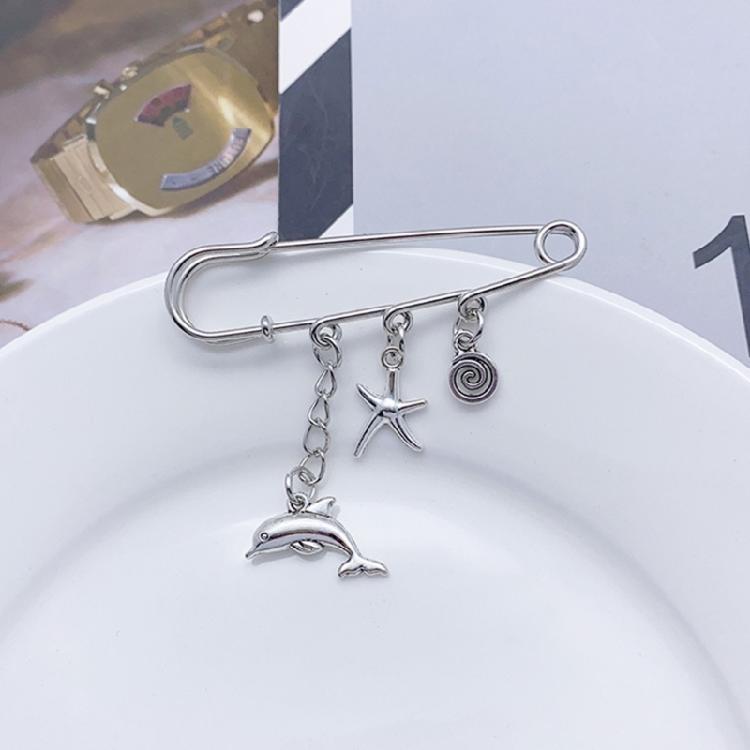 Trendy Lapel Pin Delicate Chain Pins Fashion Pendant Brooch Alloy Material