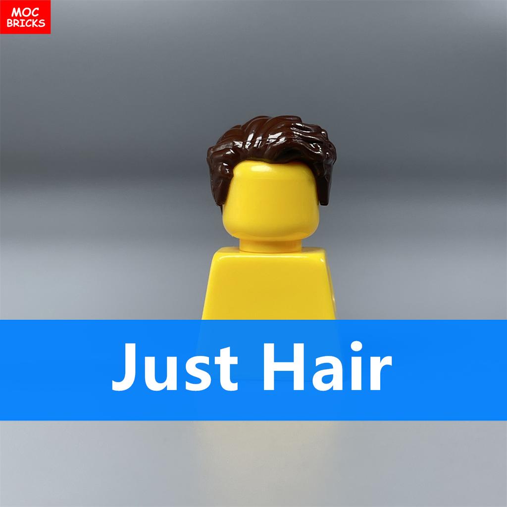 10pcs MOC Bricks Male Boy Hairs 1028 1115 4cm Figure Body Wear Brown Black Compatible with Major Brand Building Blocks Toys
