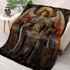 Archangel Michael Flannel Blanket – Reversible Digital Print – Lightweight Polyester Throw – Versatile All-Season Decor