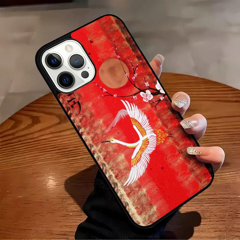 Red-crowned Crane Bird Phone Case For iPhone 17 Air 16 15 14 13 12 11 Pro Max Max Plus Bumper Case Cover