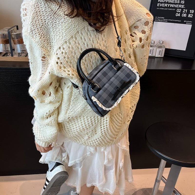 Premium Bag Women's Summer New Fashion Plaid Messenger Bag Premium Bowling Bag