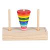 Tower of Hanoi 10 Rings Puzzle Wooden Logic Toy with Storage Box for Kids 5 Years Old and AboveL