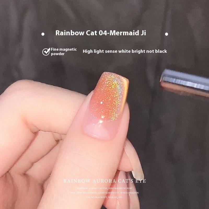 Cat's Eye Nail Polish Glue Burst Colorful Glass Beads Small Light Bulb High Density Spar Nail Polish