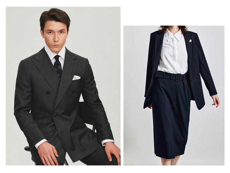 Gestreifter Arbeitsanzug für Frühling & Herbst - Polyester Viskose Spandex