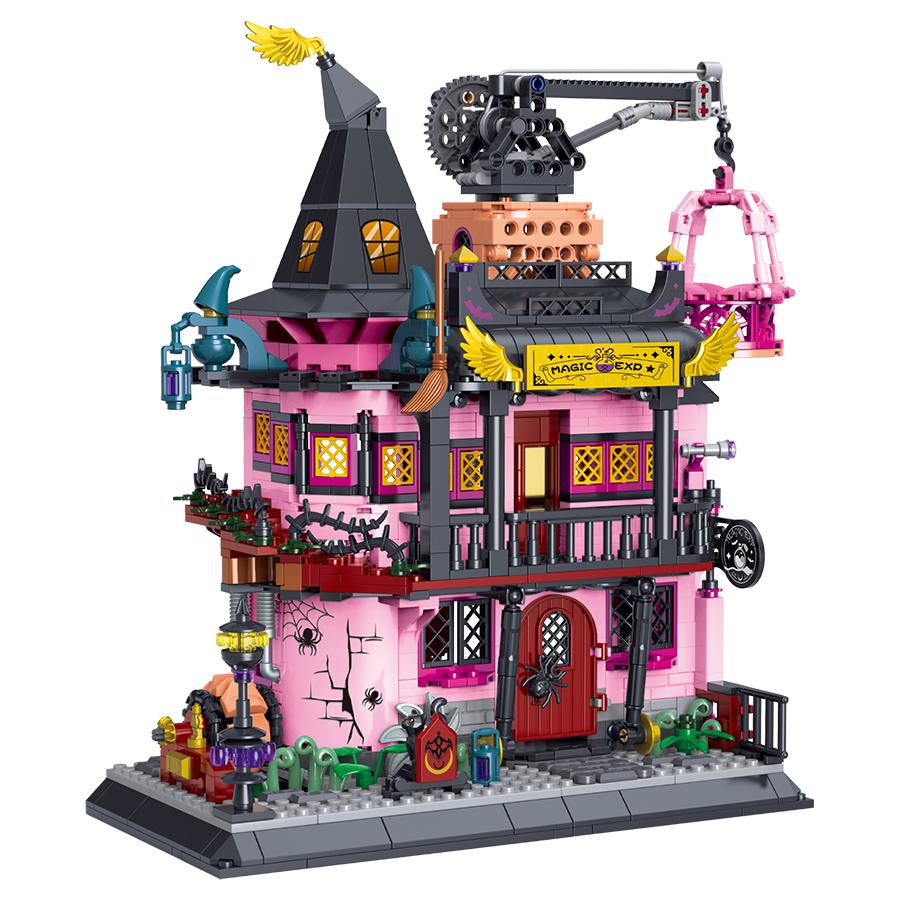 Halloween Gift Magic Laboratory Mini Bricks Magic House Building Blocks Architecture Puzzles Models Children Toys