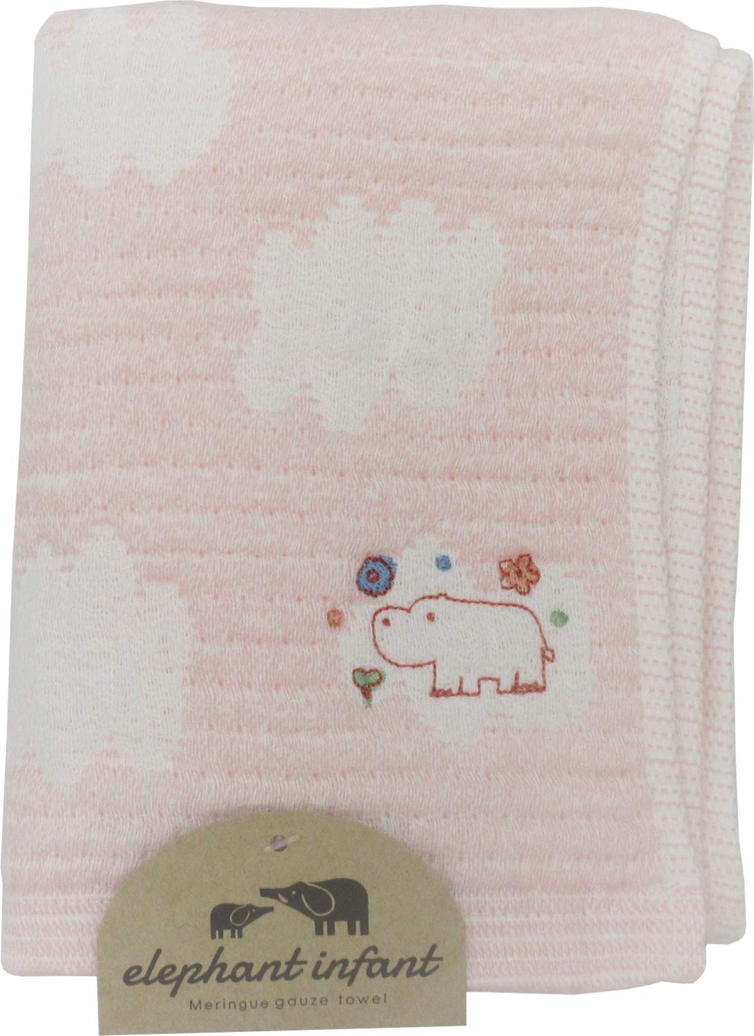 

Baby Face Made in 25 x Meringue Elephant Infant PI Jōgan Towel, Japan, 70cm, Gauze, Pink, Design, ELMG-100 розовый
