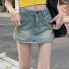 Summer Women Gothic Fashion Design 2000s Aesthetic American Vintage Mini Denim Skirt Harajuku Gyaru Y2k Hot Streetwear