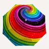 Regenbogen-Kugel Automatischer Faltregenschirm 8 Rippen, Stabiler Eisenrahmen, Helles Farbmuster Kompakter Reise-Regenschirm, Geeignet für Outdoor, B