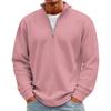 Men's Casual Knit Long Sleeve Pullover with Stand Collar and Ribbed Cuffs