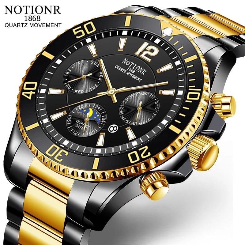 Mens Watches for Men Sport Waterproof Stainless Steel Quartz Watch Man Business Luminous Clock Relogio Masculino