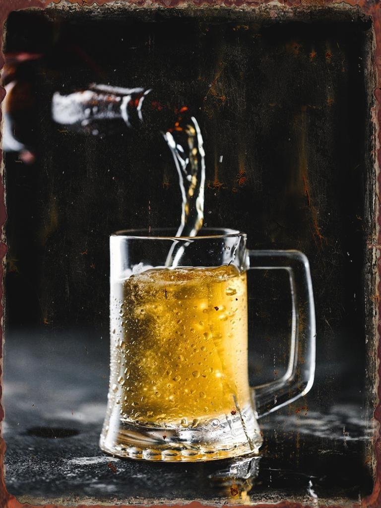 Beer HD Metal Tin Sign Party Music Bar Pub Club Wall Decor Art Background Plaque Vintage Pattern Home Kitchen Iron Plate Poster