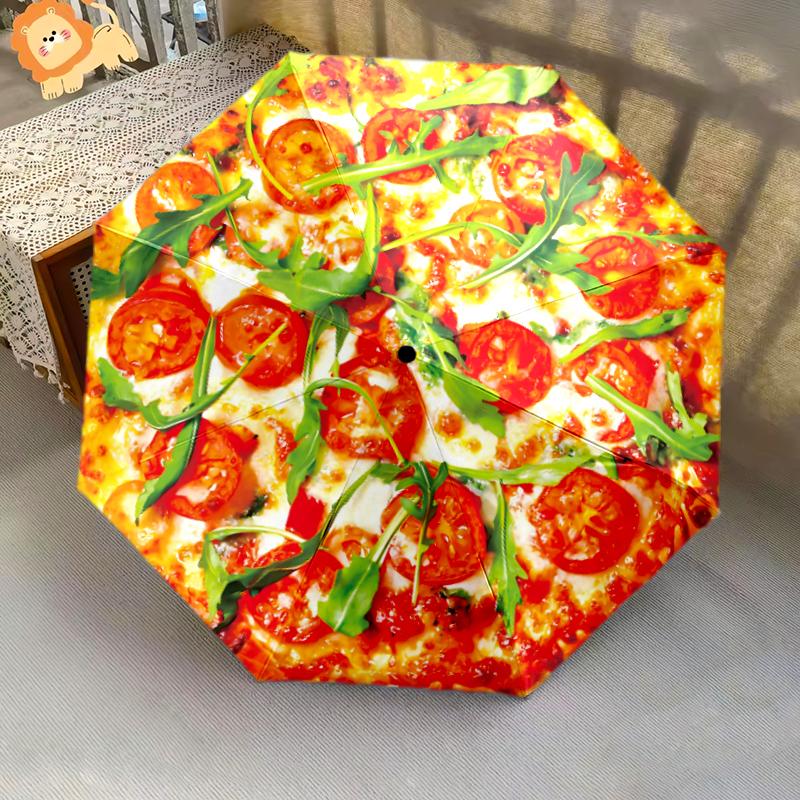 1PC Food theme Umbrella Portable Folding Umbrella Iron Frame Hole Bone Structure Outdoor Home Umbrella A1