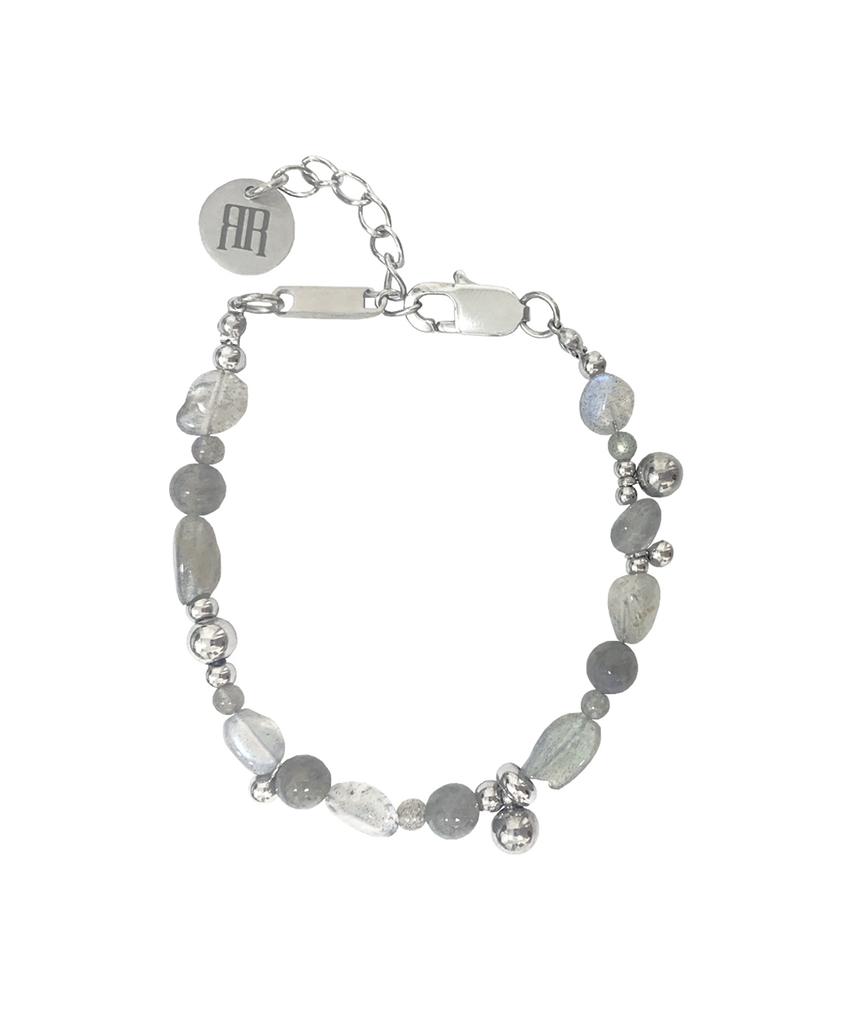 Rad Fiction Linber Charm Gemstone Bracelet / Pale Gray