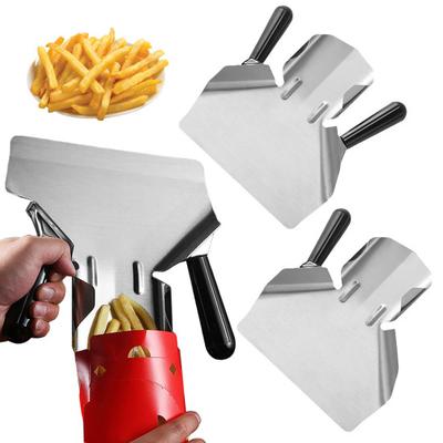 French Fries Shovel Stainless Steel Popcorn Packaging Shovel Ergonomic Handle Special Hamburger Shovel Large Capacity Baking for Bakeries Restaurants