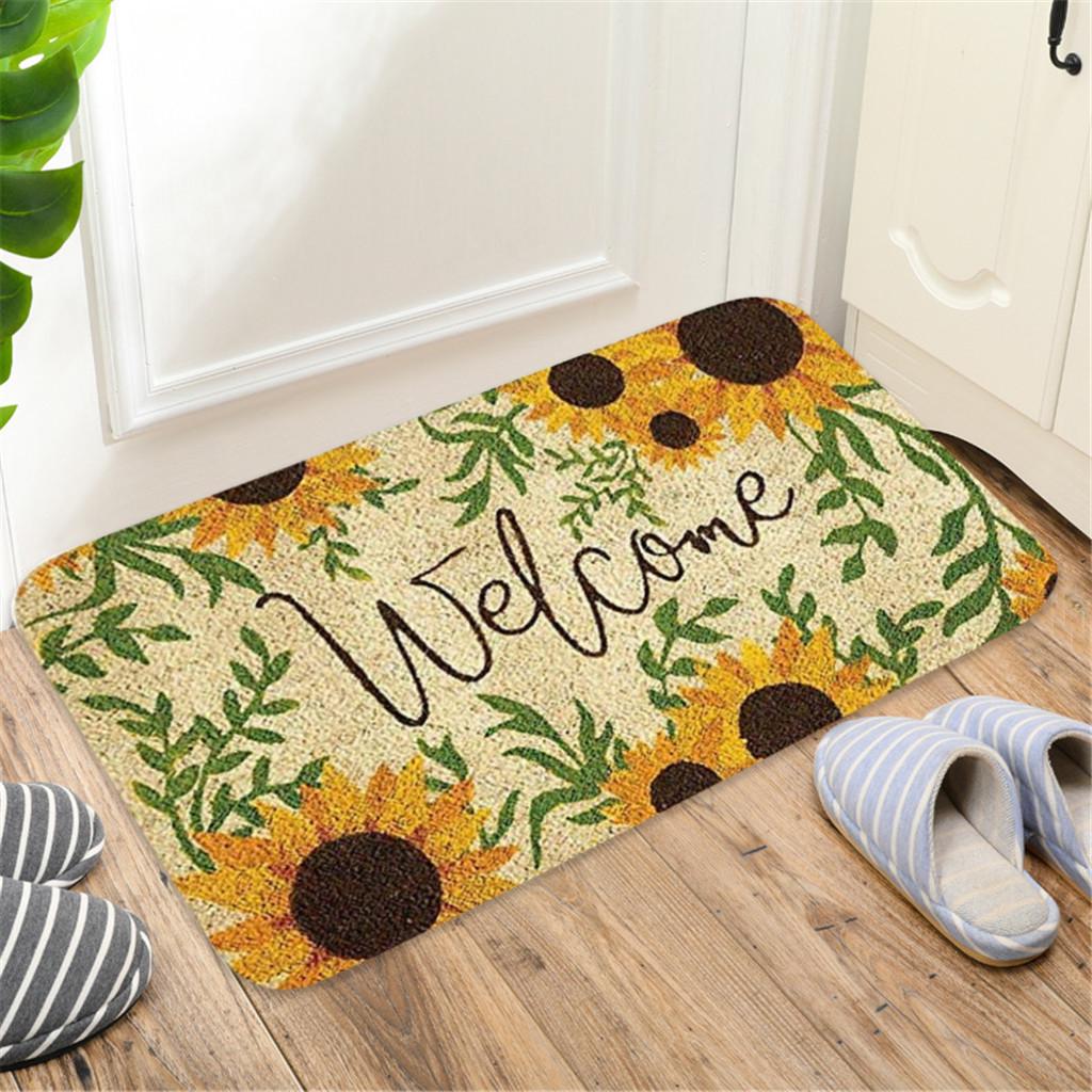 Rectangle Non-Slip Door Mat Bedroom Kitchen Entrance Print Floor Mat Doormats