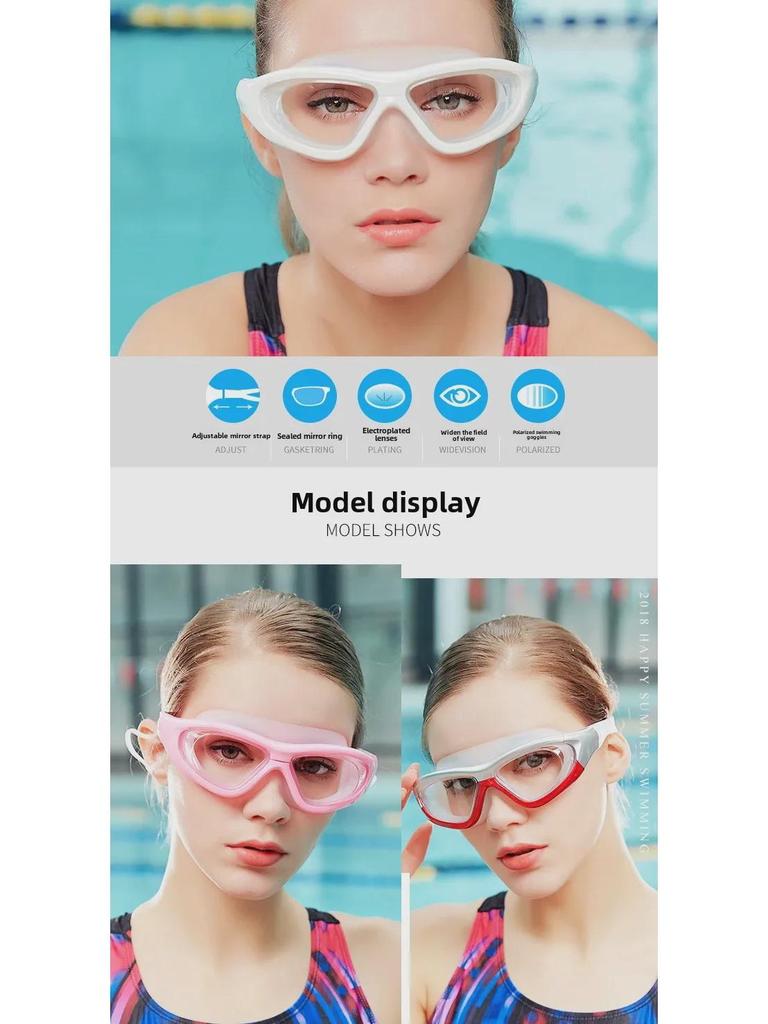 Liku HD Anti-Fog Waterproof Myopia Swimming Goggles - Non-Binding, Unisex, Electroplated.