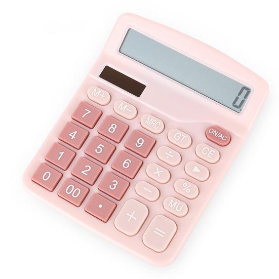 Office Calculator Accurate Portable Battery Powered Bright Color 12-Digit Solar Calculator Home
