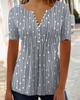 2025 Autumn European & American V-neck Print Long Sleeve Women's Blouse