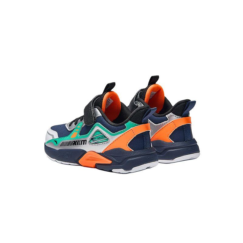 Anta Kids Synthetic Leather Fashion Versatile Lightweight Non-Slip Wear-Resistant Low-Top Running Shoes Kids Sneakers Blue Green A12449937N-2