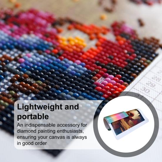 

Ролик для полотна алмазного живопису Портативний Організатор з кільцями для полотна проти скручування Помічник для згортання полотна Підтримує плоску поверхню для проєктів алмазного живопису різнокольоровий