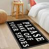 Please Remove Shoes Doormat - Black Non-Slip  Rug for Living Room Bedroom Game Room, Easy Clean Floor Mat Entryway Decor