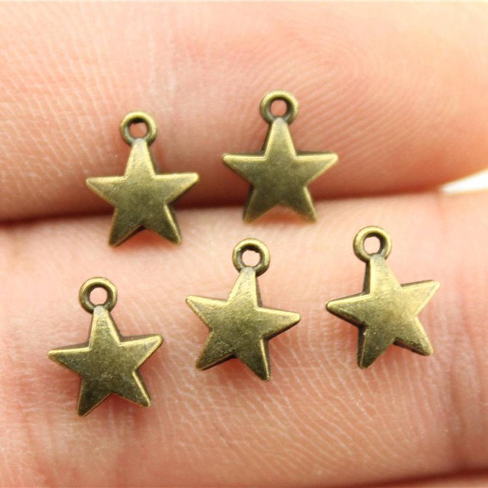 40pcs Charms Star Handmade Pendant Making Fit Vintage Tibetan Silver Color Antique Bronze Plated DIY For Bracelet Necklace