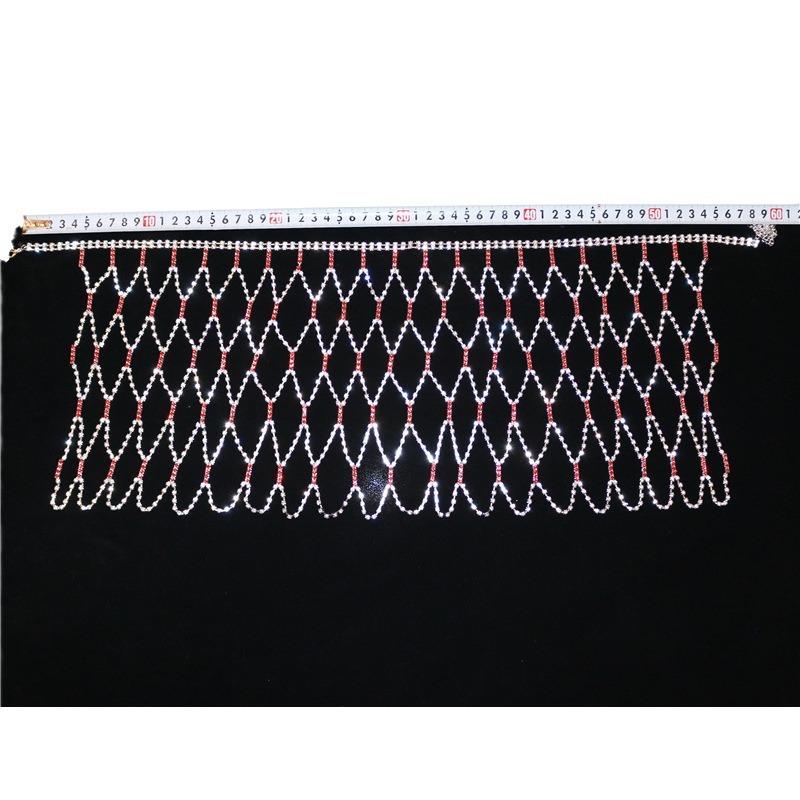 Tassel Belly Dance Wave Waist Chain, New Red Rhinestone Belt Sexy Water Crystal Body Chain Women'S Jewelry