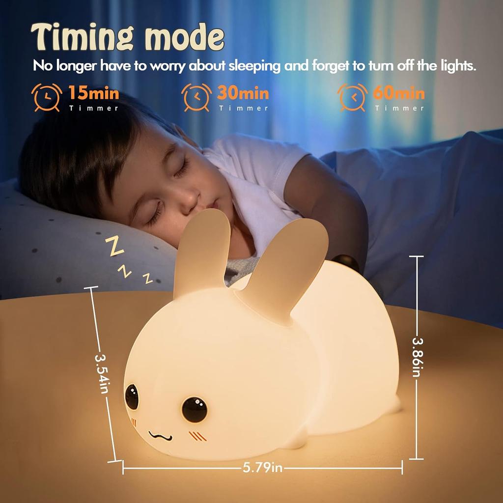 Night Lights for Kids,Light Silicone for Baby Nursery,Portable USB Rechargeable Bedside Lamp for Toddler's Room,Easter Gifts for Child and Teen Girls