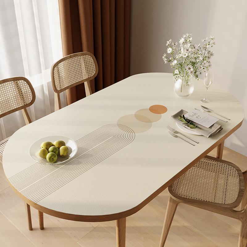 Oval Tablecloth Waterproof Oil-Proof Scalding Leave-In Oval Table Mat Leather Household Nordic Internet Celebrity Table Cloth