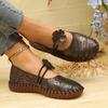 Plus Size Hand-Stitched Soft-Sole Casual Loafers for Women New Cross-Border Graffiti-Print Breathable Slip-On Loafers