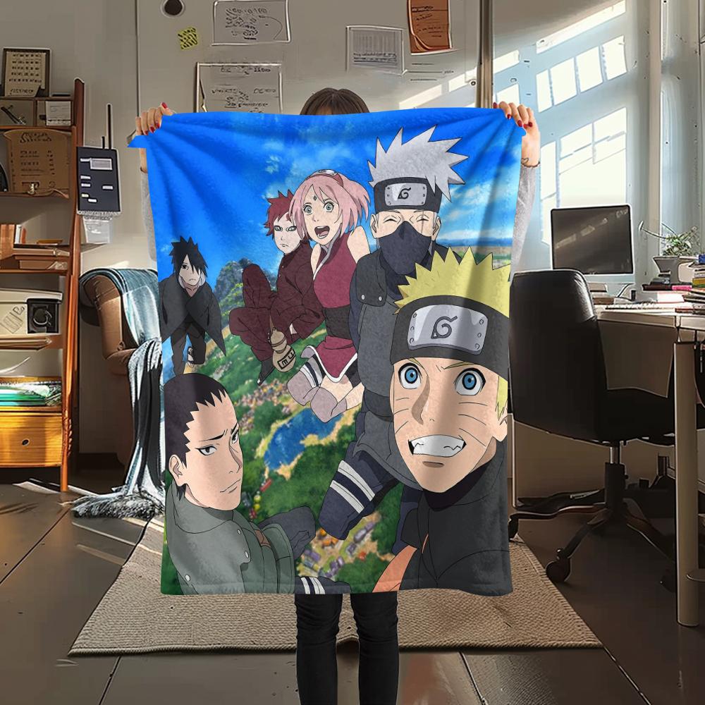 Anime Naruto pattern Flannel Blanket, High quality Comfortable for All Seasons, Home Decor, Warmth and Comfort, Perfect for Gifts.