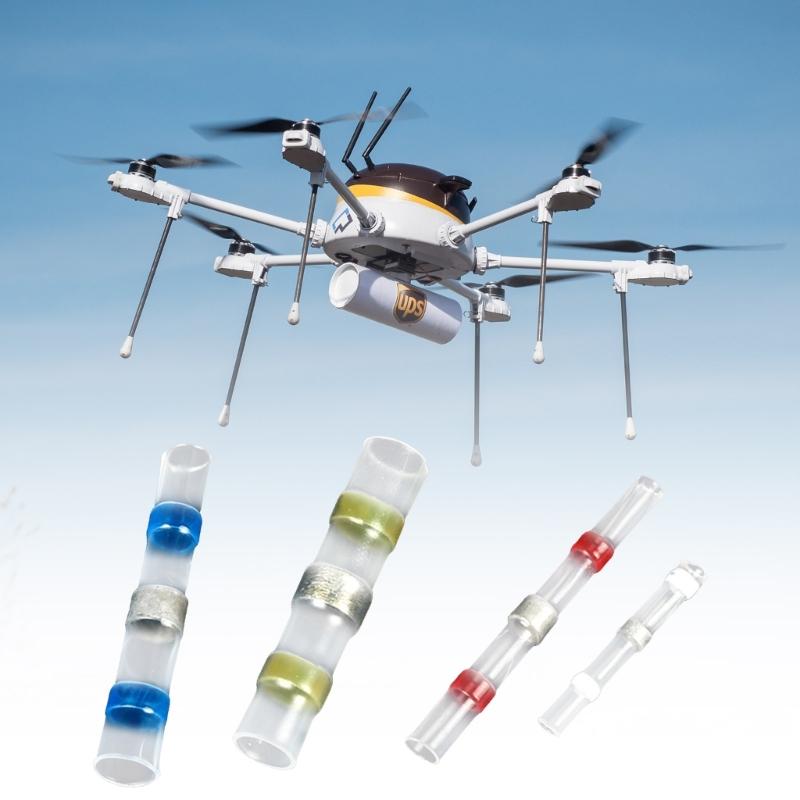 Set of 50pcs/100pcs Heat Shrink Butt Connectors Assortment Color Box Packed Low Temperature Soldering Wire Terminals